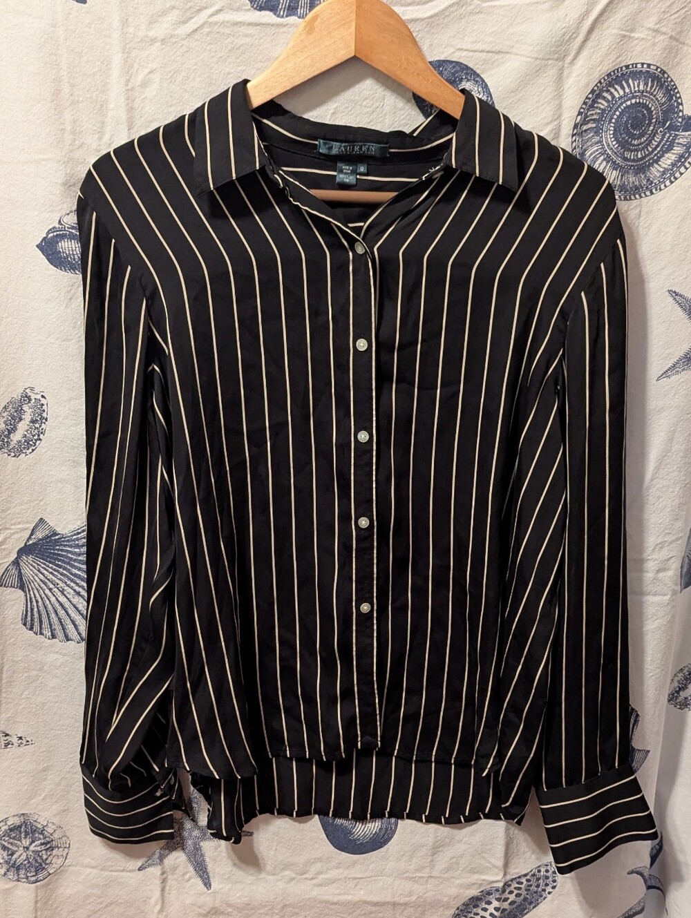 Ralph Lauren 100% Silk Button Up Size 12 Excellent Condition